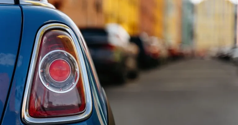 Car rear taillight close-up