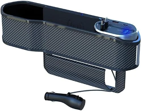 Car Seat Gap Filler Organizer with Wireless Charger Cup Holder
