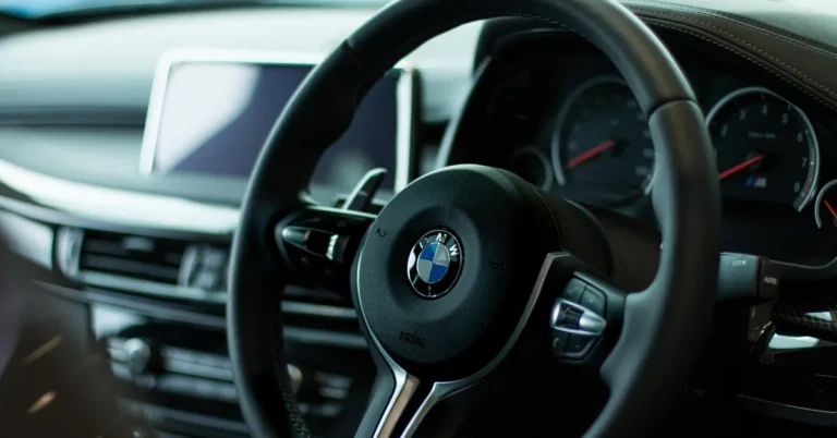 BMW X5 steering wheel and dashboard controls
