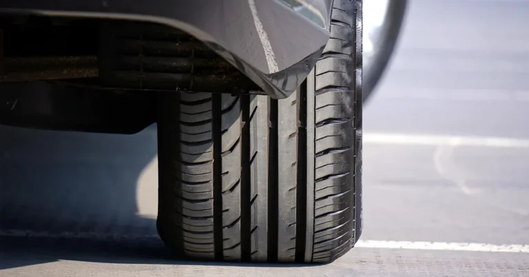 Close-up of a car tire tread
