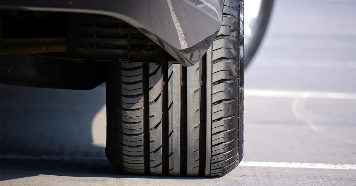 Close-up of a car tire tread