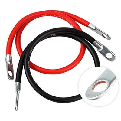 CARTMAN 4AWG 24-Inch Battery Inverter Cables Set, 4Gauge x 24