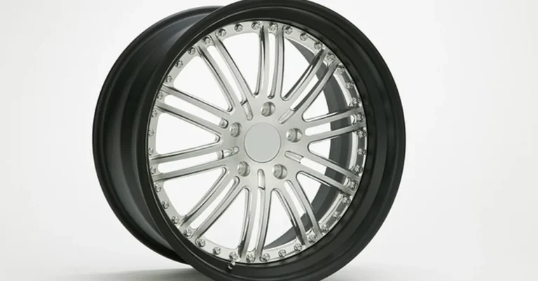 Chrome alloy wheel rim close-up