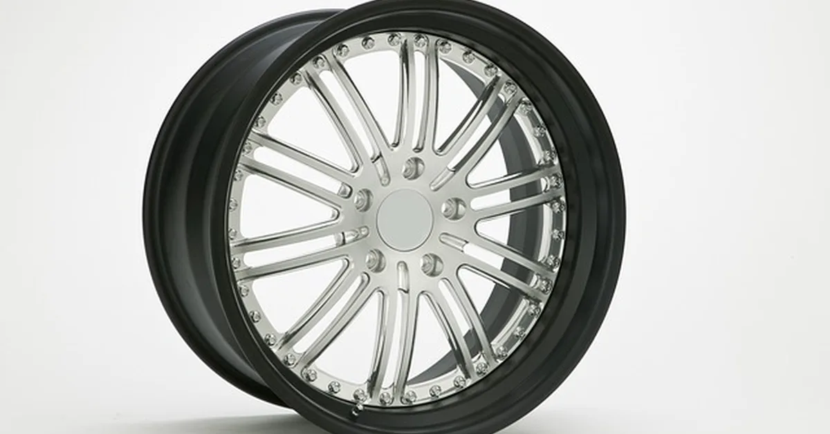 Chrome alloy wheel rim close-up