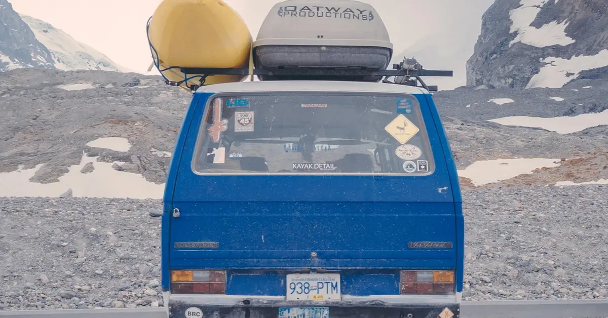 Compact SUV with a roof cargo carrier
