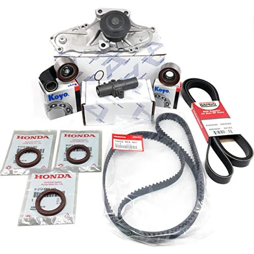 COMPLETE TIMING BELT KIT (As Pictured) GENUINE/OEM (Kit: T-belt, Water Pump, Seals, Pulleys, Hydraulic, Serpentine. Belt)