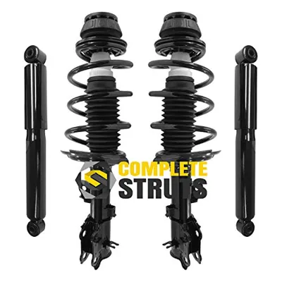 COMPLETESTRUTS - Front Complete Strut Assemblies with Coil Springs and Rear Shock Absorbers Replacement for 2012-2017 Kia Rio - Set of 4
