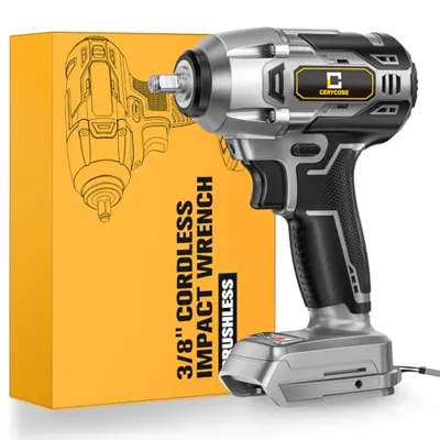 Cordless Impact Wrench for Dewalt Battery 250FT-LBS 3/8 inch 340N.m Compact Impact Gun Brushless Electric Includes LED Work Light - 2400RPM Light-Duty Impact Driver Wrench - No Battery