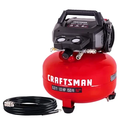 CRAFTSMAN 6-Gallon 150 PSI Oil-Free Pancake Air Compressor with 25-ft Hose