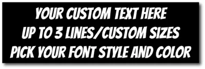Custom Magnetic Bumper Sticker Customizable Magnet | Personalized Magnet | Multiple Size Options | Automotive Magnet | Customizable Pick Your Font Pick Your Color Magnetic Bumper Sticker