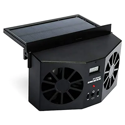 CYDZSW Car Solar Powered Exhaust Fan,Air Flow Window Fans,Solar Powered Exhaust Fan 2W (Black)