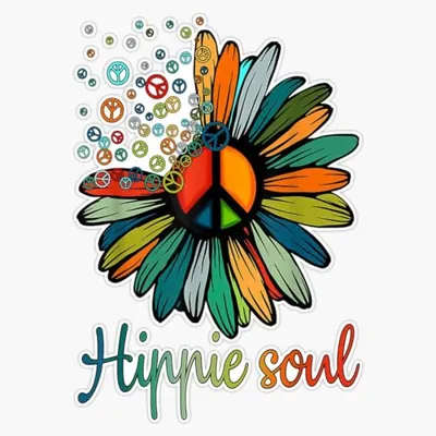 Daisy Peace Sign Hippie Soul Flower Lovers Gifts Window Bumper Sticker Decal 5