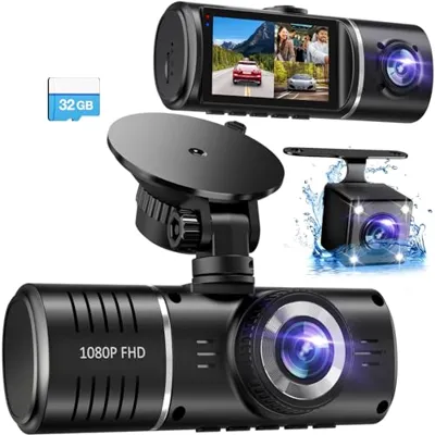 Dash Cam Front and Rear Inside, 3 Channel Dash Camera ...