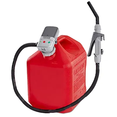 Deway Auto Fuel Transfer Pump with Flow Control Nozzle, Fits Most Gas Cans
