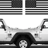 Die Cut Subdued Matte Black American Flag Sticker 3" X