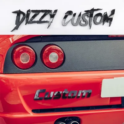 DIZZY New Car Emblem Badges Personalized - Acrylic Custom Text and Number Car Emblem with Adhensive Tape, Text Number, 3D Letter Automotive Badge for Front Hood (1-Layer Custom Text)