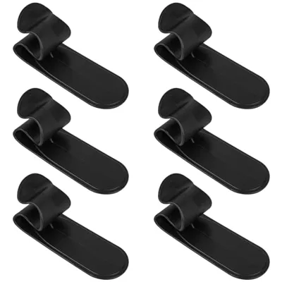 DODAMOUR 6 Pack Car Umbrella Holder, Universal Trunk Hook Fastener Clip for Auto Vehicle, Adhesive Car Back Seat Umbrella Storage Accessories (Black)