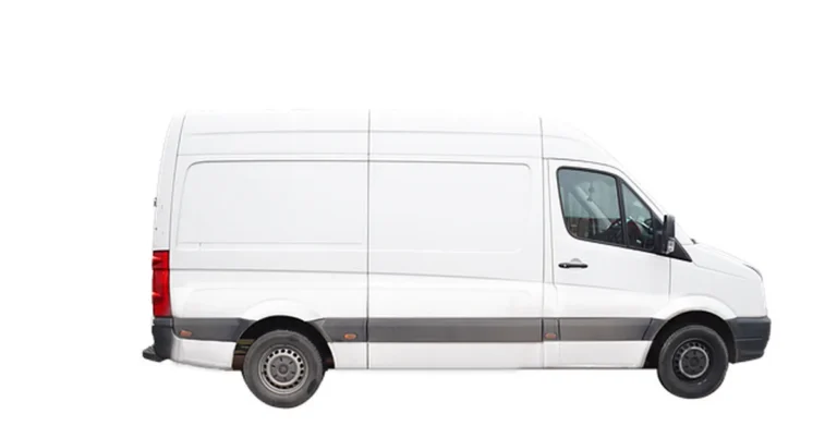 White cargo van representing a rental moving truck