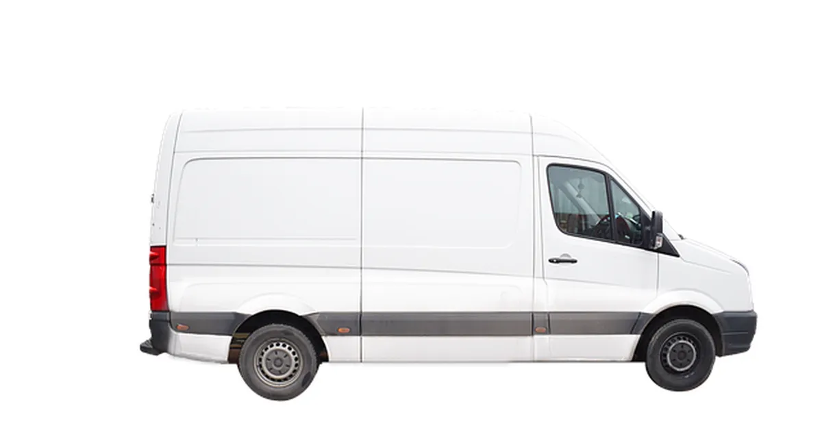White cargo van representing a rental moving truck