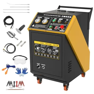 Dry Ice Blasting Machine HTS709 Dry Ice Cleaning Machine,Dual Pressure Gauge Dry Ice Blaster,High-Efficiency Dry Ice Machine,Automotive Engine Intake Valve Cleaner,Car Dry Ice Blaster Machine 110/220V