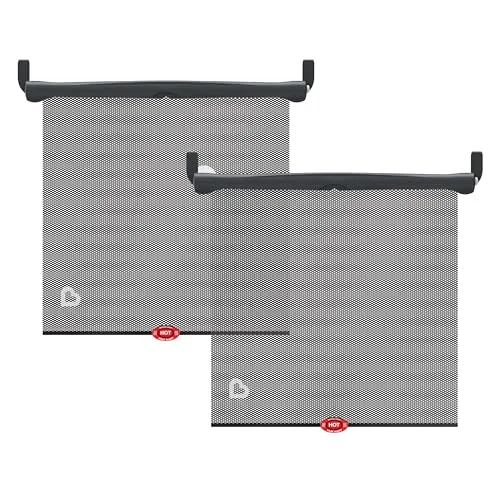 Munchkin® Brica® Sun Safety™ Car Window Roller Shade with White Hot® Heat Alert, Black, 2 Count (Pack of 1)