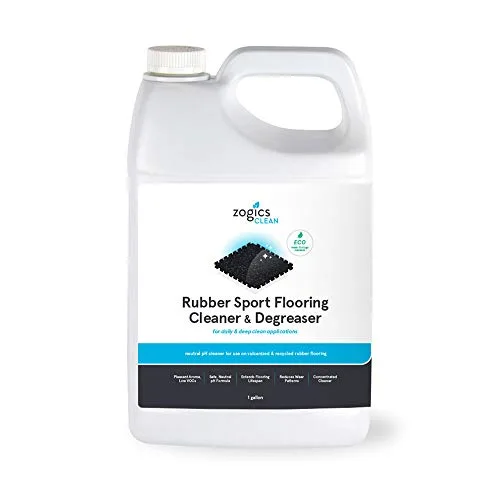 Zogics Rubber Flooring Cleaner and Degreaser – Cleaner Concentrate and Heavy Duty Degreaser for Rubber Floors and Mats, Biodegradable and Non Toxic Cleaner (1 Gallon)