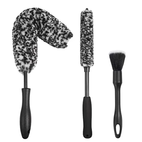Nikcosmk 3pcs Wheel Brush Kit For Cleaning Wheel And Tire