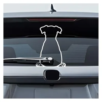 DUSCOKE Cute Dog Decal Car Rear Windshield Window Wiper Sticker, Funny Dog Moving Tail Decal Waterproof Vinyl Sticker, Lovely Animal Puppy Decoration Decals for Car Window, Laptop (Style B)