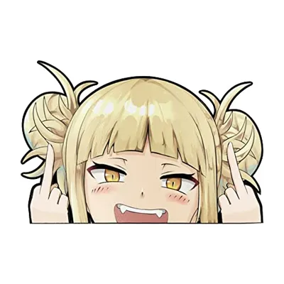 EARLFAMILY 5.1'' Cartoon Car Sticker for Yellow Hair Funny Moves Hero Girl Anime Peeker Hentai Chibi Peek Anime Vinyl Stickers JDM Window Trunk Bumper Decal