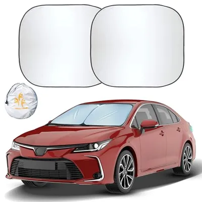 Econour 2 Piece Sunshade For Car Windshield