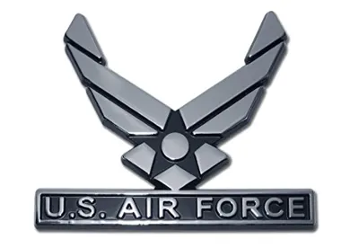 Elektroplate Officially Licensed U.S. Air Force Wings Chrome Auto All Metal Emblem for Cars, Trucks, and All Auto | Universal Fit at 3