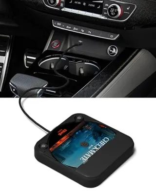 ENVYCLOUD Portable Car CD Player with USB/AUX Port,External CD Player Compatible with Car Radio Stereo, Laptop, TV, Computer,Universal for Vehicle with Adapter (Black)