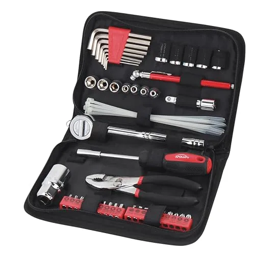 Apollo Tools 56 Piece Compact Sae Auto Tool Set In Zippered Case