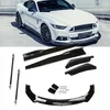 Evargc Glossy Black 69"-73" Adjustable Universal Car Front Bumper Lip