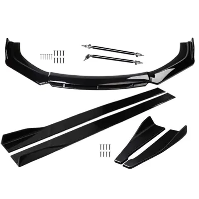 Evargc Universal 71.26'' Car Front Bumper Lip Spoiler Body Kits + 78.74