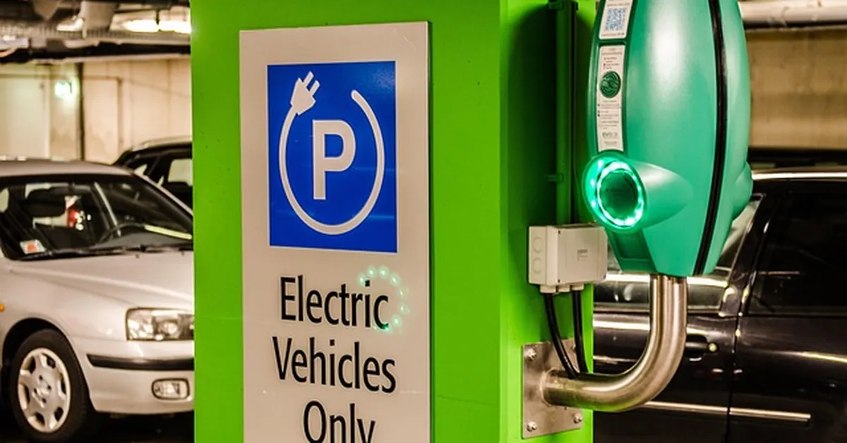 Electric vehicle charging station parking sign