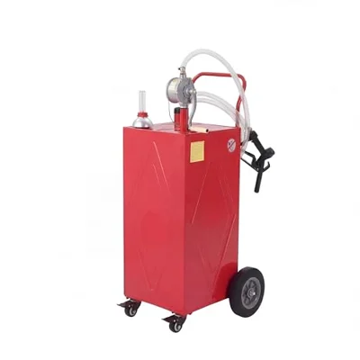 GarveeTech 35 Gallon Fuel Caddy with Manual Pump, Portable Fuel Transfer Tank on Wheels, Heavy Duty Gasoline & Diesel Storage Container for Trucks, Bo