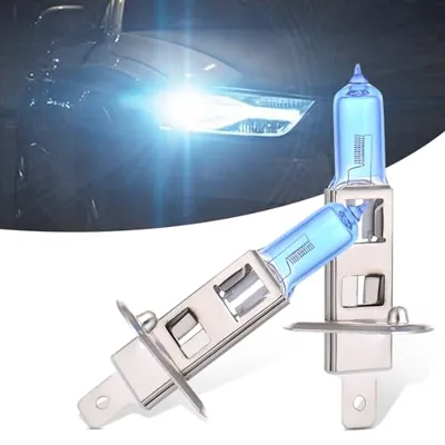 GKmow Pack-2 H1 Halogen Bulbs, Car Xenon Light Bulbs, 12V 100W Car High Beam Lights, Automobile Lights Replacement Kit, Universal for Most Cars, SUVs and Vans (White #H1)