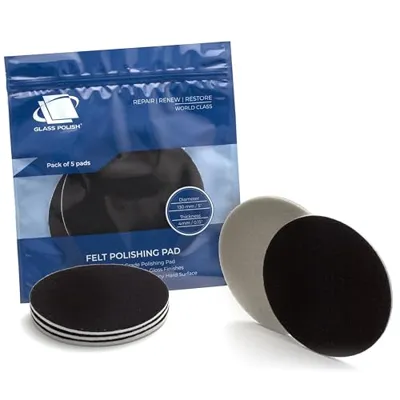 Glass Polish 5 Inch (125mm) Pack Of 5 Felt Polishing Pads