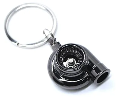 GT//Rotors Turbo Keychain Metal Spinning Turbocharger Automotive Mini Car Part Keychain Key Ring (Gunmetal Spinning Turbo)