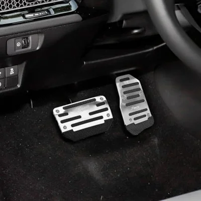 HAOBO Zufoty 2PCS Car Pedal Covers, Non-Slip Automatic Transmission Pedal Covers Replacement Kit, Aluminum Alloy Gas and Brake Pedal Covers