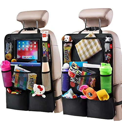 Helteko Backseat Car Organizer, Kick Mats Back Seat Protector with Touch Screen Tablet