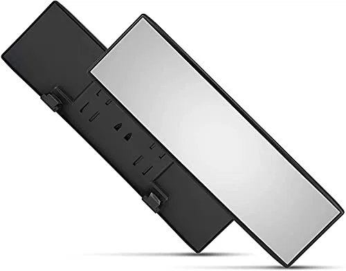 Verivue Mirrors Universal 12 Inch Interior Clip On Panoramic Rearview Mirror, Anti Glare, Wide Angle Mirror, Car Mirror, Extended Rear View Mirror for Car, Rear View Mirror Accessory (Clear, Flat)