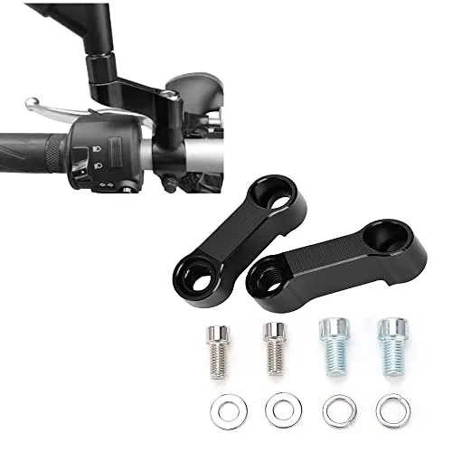 Watris Veiyi Motorcycle Mirror Extenders, Motorcycle Rearview Mirror Adapter, Aluminum Alloy Mirror Adapter, Motorcycle Mirror Mount Riser Extender for M10 or M8 Mounting Apertures Motorcycles