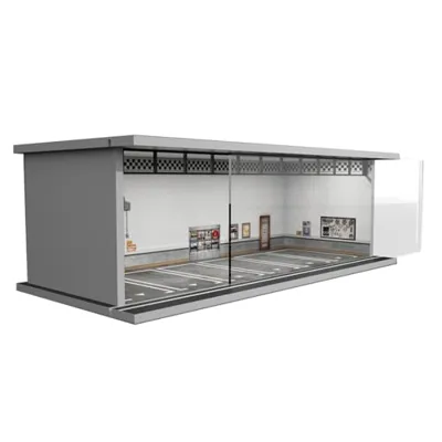 Hot Diecast Wheels Display Case - 1/64 Scale Die-cast Model Car Display Case with LED Light and Acrylic Cover, Hot Diecast Wheels Parking Garage Dioramas with 6 Parking Spaces (1/64-6Pwheels)