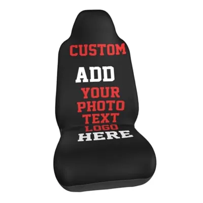 Icomon Custom Car Seat Covers Front Auto Seat Cover Universal Fit,Personalized Image Text Logo Seat Protector Case