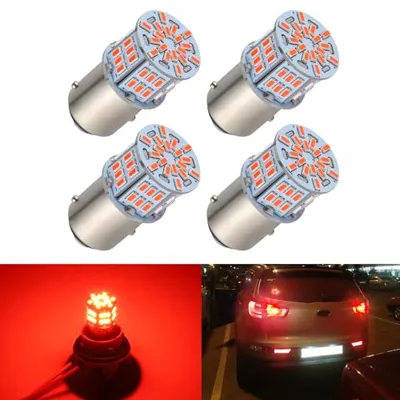 iFunyLED 4PCS 1157 LED Bulb Brake Tail Light 12V-24V Super Bright 2357 2057 7528 BAY15D LED Replacement Light Kit Set for Car Tail Brake Turn Signal Lights - Brilliant Red