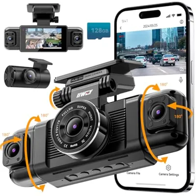 IIWEY N5 4 Channel Dash Cam 360° View, 1080P Front ...