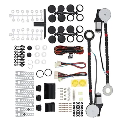 JDMSPEED New Universal Electric Power Window Lift Regulator Conversion Kit with Switches Wiring...