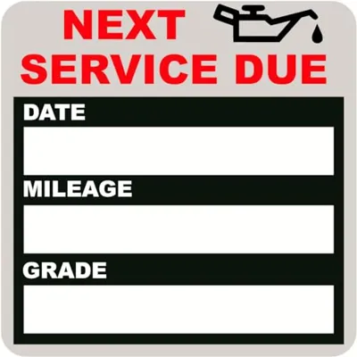 JINCH Oil Change Stickers Static Cling, 120pcs 2x2 in for Car Windshield